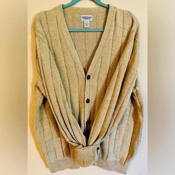 🌟HP🌟 VINTAGE WINDHAM POINTE Men’s Cardigan Button Up Sweater Sz XL Mr. Rogers - Picture 3 of 12